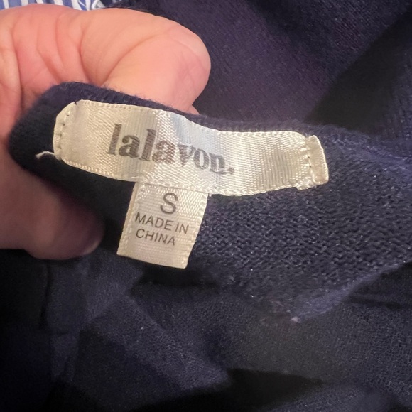 Lalavon Navy and White Striped Dress - Picture 3 of 12